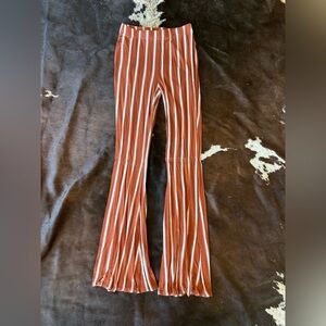Forever 21 Rust and Cream Striped Pants